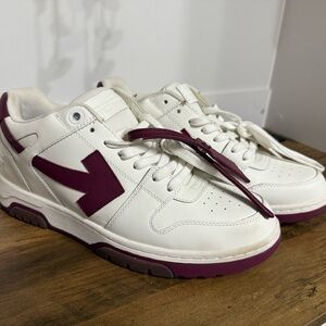 Off-White Out Of Office Leather Sneakers 'White Burgundy'